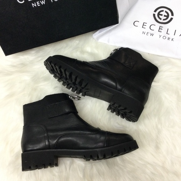 Cecelia New York Tillery Combat Bootie Black/UltraMarine - Size 9 - New In Box - Picture 3 of 12